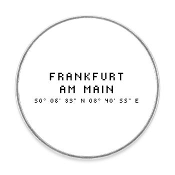 Frankfurt am Main coordinates - Round  fridge magnet - white - Front
