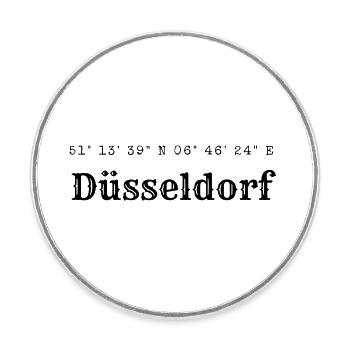 Düsseldorf Koordinaten - Runder Kühlschrankmagnet - Weiß - Vorne