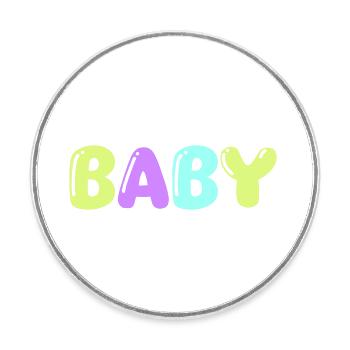 baby - Round  fridge magnet - white - Front