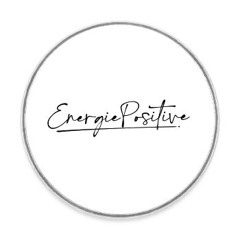 Energie Positive - Magnet rond - blanc - Devant