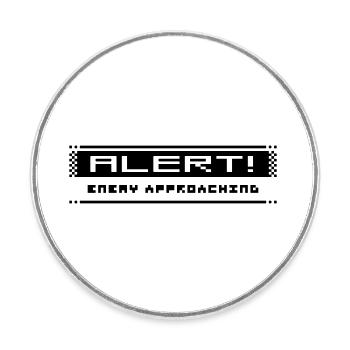 8Bit Alarm - Runder Kühlschrankmagnet - Weiß - Vorne