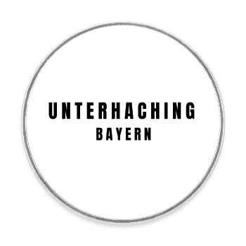 Unterhaching Bavière - Magnet rond - blanc - Devant