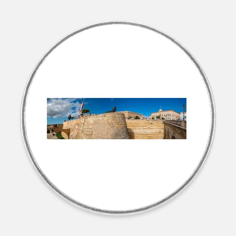 Valletta (il-Belt Valletta) massive fortification - Round  fridge magnet - white