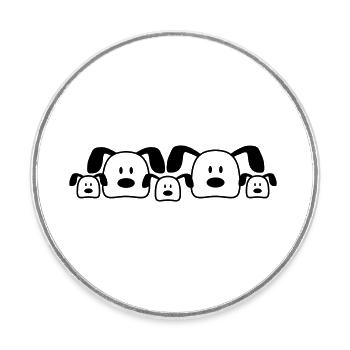 5 Dogs Family Team 3 Children Parents Mom Dad Sweet - Round  fridge magnet - white - Front