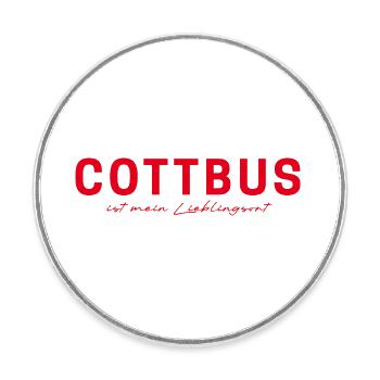 Cottbus T-Shirt – Für echte Fans - Runder Kühlschrankmagnet - Weiß - Vorne