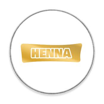 Henna - Runder Kühlschrankmagnet - Weiß - Vorne