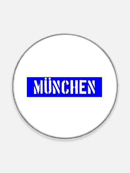 München - Munich - Bayern - Runder Kühlschrankmagnet - Weiß