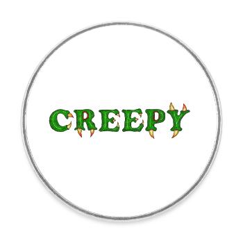 Creepy Monster Lettres Horreur Graphic Vêtements - Magnet rond - blanc - Devant