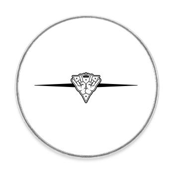 Hand Party Sign Line - Round  fridge magnet - white - Front