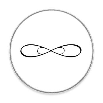 Doppel Infinity Unendlichkeit Zeichen Freundschaft - Runder Kühlschrankmagnet - Weiß - Vorne