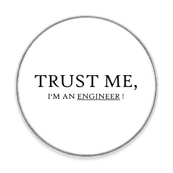 Trust me - Round  fridge magnet - white - Front