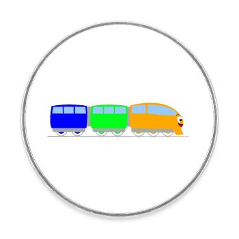 Kinder Zug - Eisenbahn - Bahn - Runder Kühlschrankmagnet - Weiß - Vorne