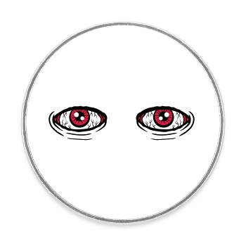 2 grosse Augen - Runder Kühlschrankmagnet - Weiß - Vorne