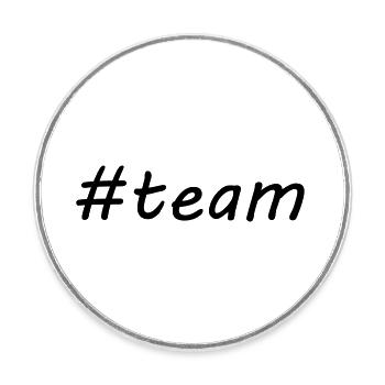 #team - Round  fridge magnet - white - Front