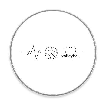 Volley-ball - Magnet rond - blanc - Devant