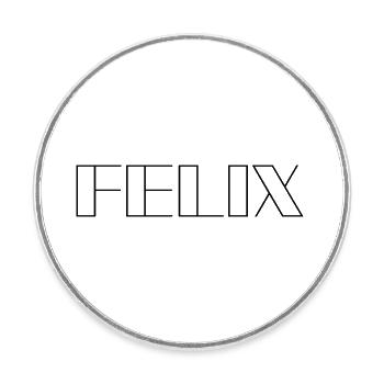 Name Felix Modern Schwarz - Runder Kühlschrankmagnet - Weiß - Vorne