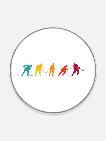Hockey - Runder Kühlschrankmagnet - Weiß