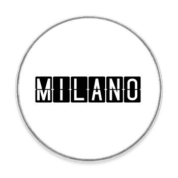 Milano Airport Sign - Round  fridge magnet - white - Front