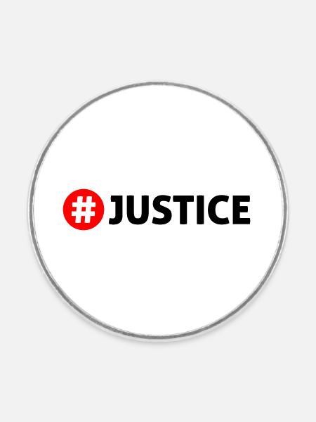 Justice - Runder Kühlschrankmagnet - Weiß