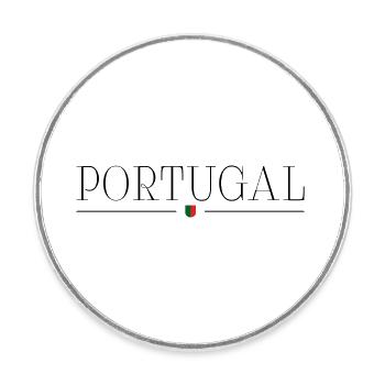 Portugal T-Shirt : Soleil, Mer, Style - Magnet rond - blanc - Devant