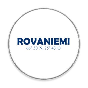 Rovaniemi - Finland - Coordinates - Longitude - Round  fridge magnet - white - Front