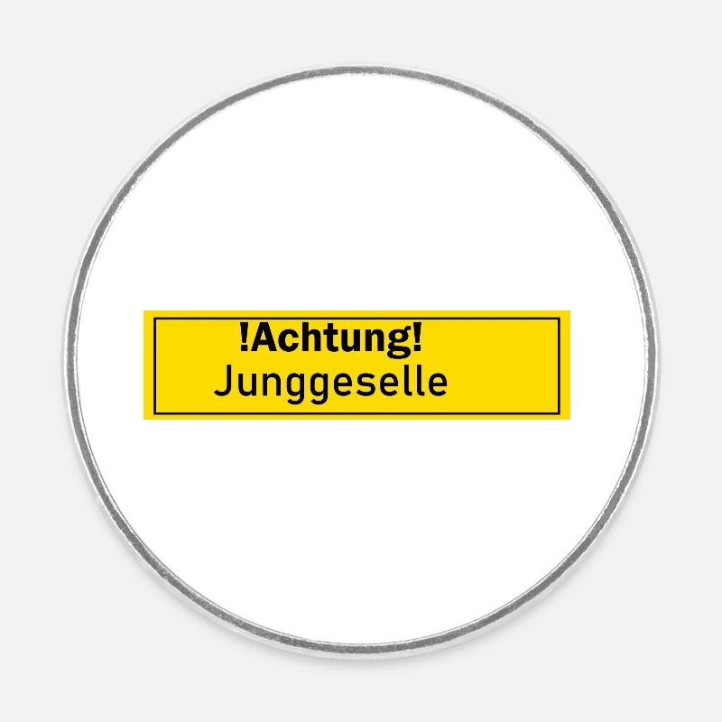 Junggeselle Männer Single Geschenk Geschenkidee - Runder Kühlschrankmagnet - Weiß