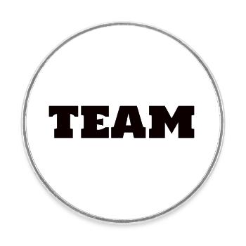 Team - Round  fridge magnet - white - Front