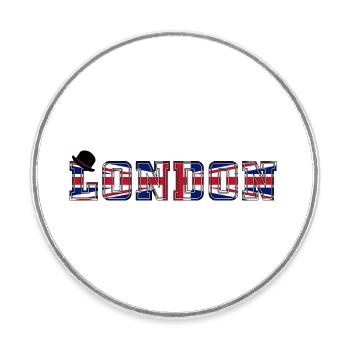 London Union Jack - Runder Kühlschrankmagnet - Weiß - Vorne