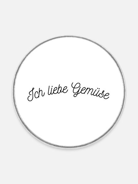 Ich liebe Gemüse - Runder Kühlschrankmagnet - Weiß