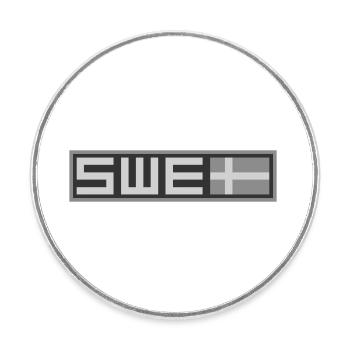 Sweden Tactical Flag - Round  fridge magnet - white - Front