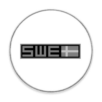 Sweden Tactical Flag - Round  fridge magnet - white - Front