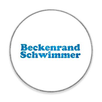 Beckenrandschwimmer, lustiges Geschenk, Schwimmbad - Runder Kühlschrankmagnet - Weiß - Vorne