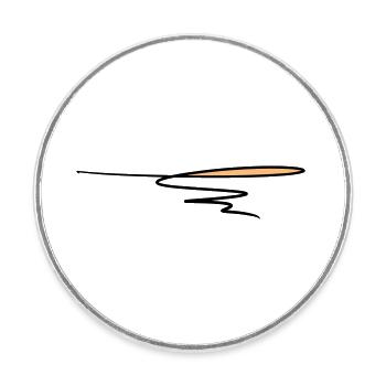 Decorative line. Text decoration. Hand drawn. - Round  fridge magnet - white - Front