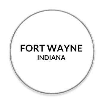 Fort Wayne, Indiana, USA - Round  fridge magnet - white - Front