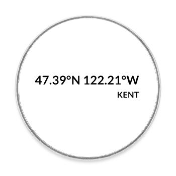 Kent Washington USA Koordinaten - Runder Kühlschrankmagnet - Weiß - Vorne