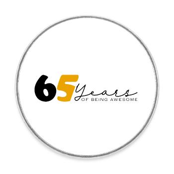 Vintage 1959 Funny 65 Year Old Bday Men Women - Round  fridge magnet - white - Front