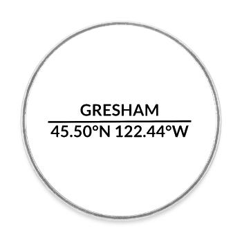 Gresham Oregon USA Koordinaten - Runder Kühlschrankmagnet - Weiß - Vorne