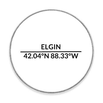 Elgin Illinois USA Koordinaten - Runder Kühlschrankmagnet - Weiß - Vorne