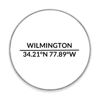 Coordonnées Wilmington, Caroline du Nord, États-Unis - Magnet rond - blanc - Devant