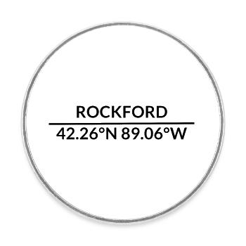 Rockford Illinois USA Koordinaten - Runder Kühlschrankmagnet - Weiß - Vorne