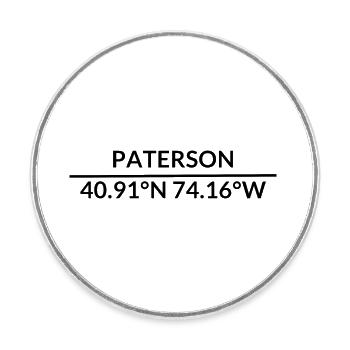 Paterson New Jersey USA Koordinaten - Runder Kühlschrankmagnet - Weiß - Vorne