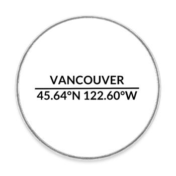 Vancouver Washington USA Koordinaten - Runder Kühlschrankmagnet - Weiß - Vorne