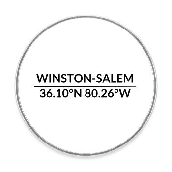 Coordonnées Winston-Salem, Caroline du Nord, États-Unis - Magnet rond - blanc - Devant