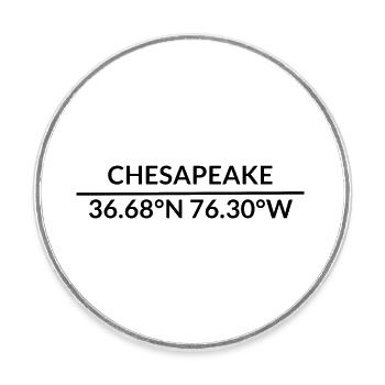 Coordonnées de Chesapeake, Virginie, États-Unis - Magnet rond - blanc - Devant
