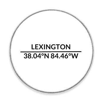Lexington Kentucky USA Koordinaten - Runder Kühlschrankmagnet - Weiß - Vorne