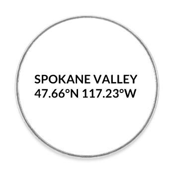 Spokane Valley Washington USA Koordinaten - Runder Kühlschrankmagnet - Weiß - Vorne