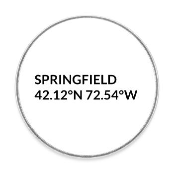 Springfield Massachusetts USA Koordinaten - Runder Kühlschrankmagnet - Weiß - Vorne