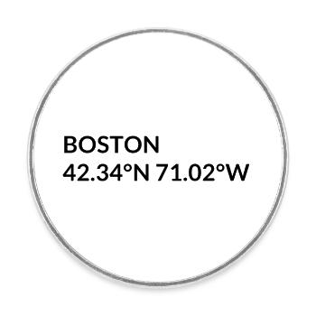 Boston Massachusetts USA Koordinaten - Runder Kühlschrankmagnet - Weiß - Vorne