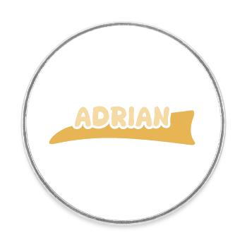 Adrian - Round  fridge magnet - white - Front