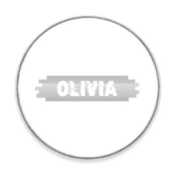 Olivia as a name - Round  fridge magnet - white - Front